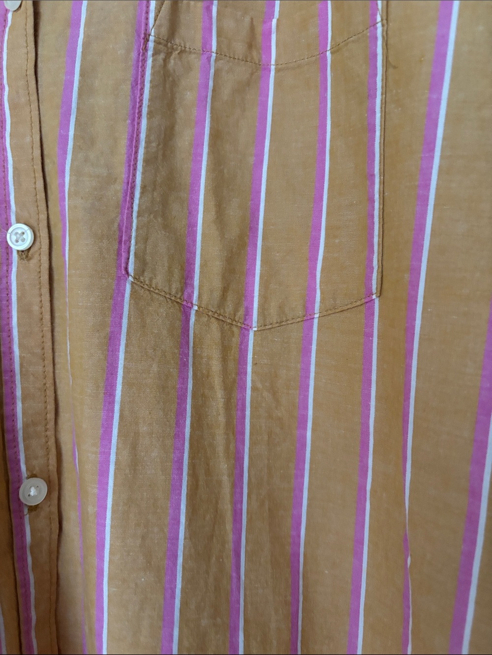 Classic GAP preppy striped Yellow  and pink Button-Down shirt size XL - Picture 3 of 5
